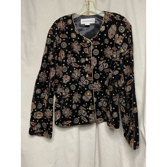 Beautiful Norton McNaughton Black Velvet Woman’s Blazer size 14 - Picture 1 of 7